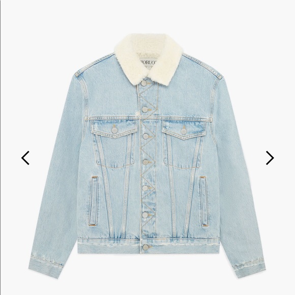 Fiorucci Shearling Nico Denim Jacket In Blue NWT - Picture 1 of 4